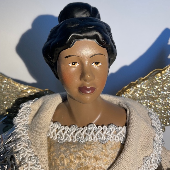 African American Angel Christmas Tree Topper 17-Inch - Picture 2 of 16